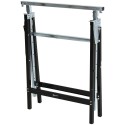 Reguleeritava kõrgusega kokkupandav metallist tööpukk, must, 68 × 56 × 80–130 cm, 200 kg