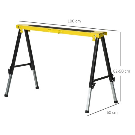 2-osaline kokkupandavate saepukkide komplekt, teras, kollane-must