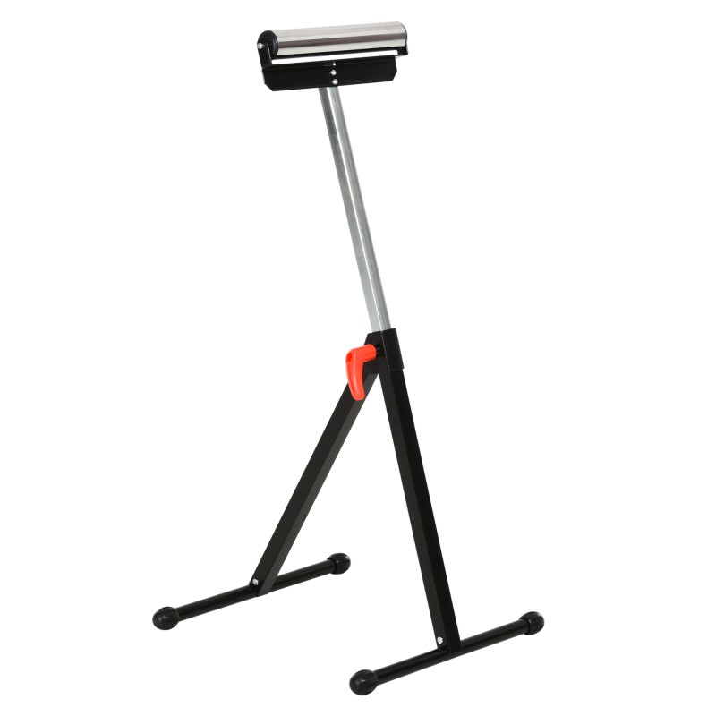 Reguleeritava kõrgusega rullpukk metallist, kandevõime kuni 90 kg, must, 44 × 50 × 68–110 cm