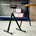 Reguleeritava kõrgusega rullpukk metallist, kandevõime kuni 90 kg, must, 44 × 50 × 68–110 cm