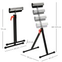 Reguleeritava kõrgusega rullpukk metallist, kandevõime kuni 90 kg, must, 44 × 50 × 68–110 cm