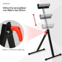 Reguleeritava kõrgusega rullpukk metallist, kandevõime kuni 90 kg, must, 44 × 50 × 68–110 cm