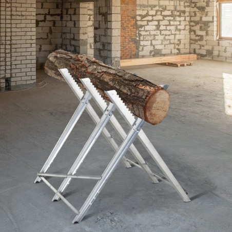 Kokkupandav metallist saepukk küttepuudele, 83 × 83 × 79 cm