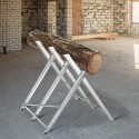 Kokkupandav metallist saepukk küttepuudele, 83 × 83 × 79 cm