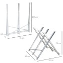 Kokkupandav metallist saepukk küttepuudele, 83 × 83 × 79 cm
