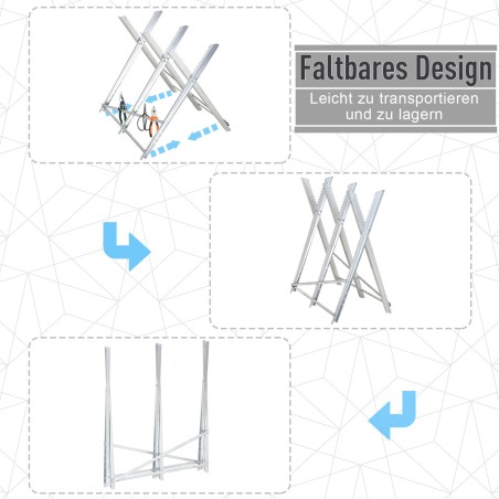 Kokkupandav metallist saepukk küttepuudele, 83 × 83 × 79 cm