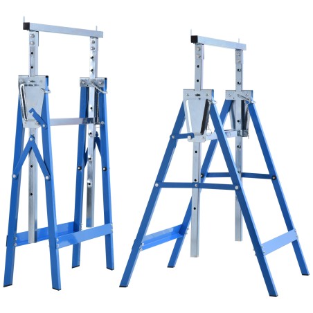 2 kokkupandava terasest tööpuki komplekt, 80–130 cm, kuni 200 kg, sinine