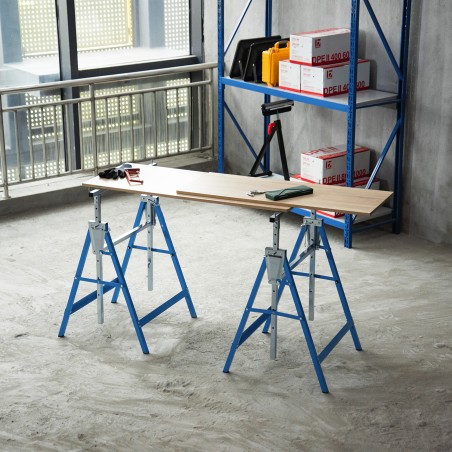 2 kokkupandava terasest tööpuki komplekt, 80–130 cm, kuni 200 kg, sinine