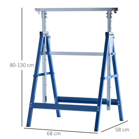 2 kokkupandava terasest tööpuki komplekt, 80–130 cm, kuni 200 kg, sinine