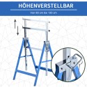 2 kokkupandava terasest tööpuki komplekt, 80–130 cm, kuni 200 kg, sinine