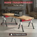 2-osaline kokkupandavate metallist tööpukkide komplekt, 64–81 cm, punane