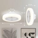 Laeventilaator LED-lambi, 6 kiiruse ja kaugjuhtimispuldiga, valge