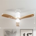 Laeventilaator LED-valgusti, 6 kiiruse ja kaugjuhtimispuldiga, helepruun
