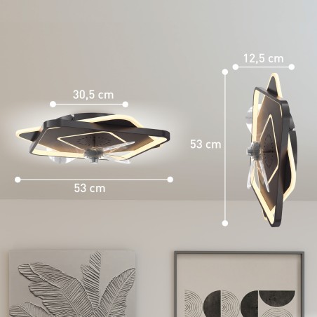 LED-laeventilaator puldi, 6 kiiruse ja 3 värvitemperatuuriga