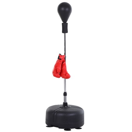 Reguleeritava kõrgusega löögipallikomplekt kinnastega, 136–154 cm, must