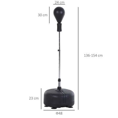 Reguleeritava kõrgusega löögipallikomplekt kinnastega, 136–154 cm, must
