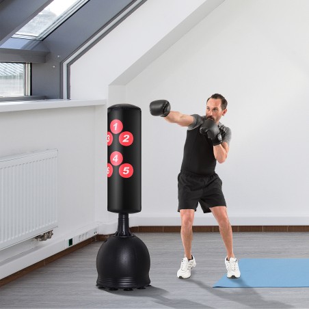 165 cm kõrgune eraldiseisev iminapp-alusega poksikott, must