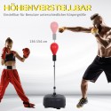 Reguleeritava kõrgusega poksitreeningu komplekt kinnastega, 136–154 cm