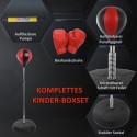 Reguleeritava kõrgusega poksitreeningkomplekt kinnaste ja pumbaga, punane