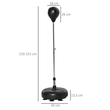 Reguleeritava kõrgusega poksitreeningu komplekt kinnastega, 133–151 cm