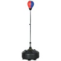 Reguleeritava kõrgusega poksitreeningupall terasest alusega, must-punane-valge