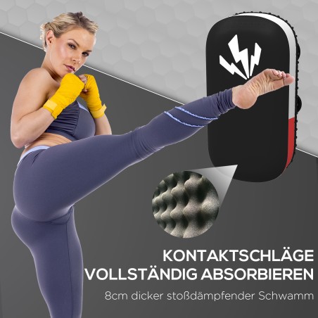 Kickpadi Muay Thai ja kickboxingu treeninguks, 0,4 kg, must-punane-valge
