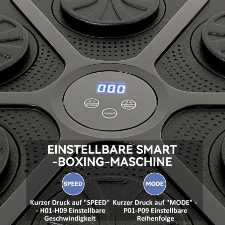 Muusikaga rütmiline poksitreeningseade, 9 režiimi, Bluetooth, LED-tuled