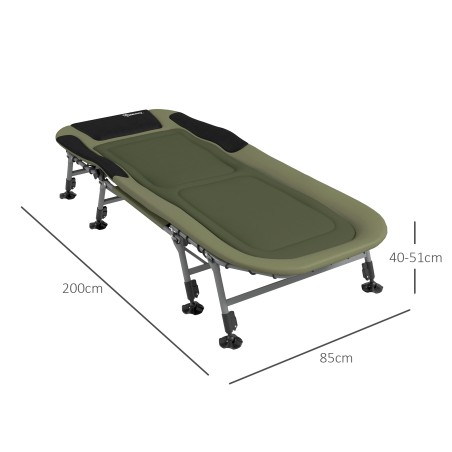 Matkavoodi 200 × 85 × 40–55 cm, roheline