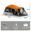 4-kohaline tunneltelk magamistoa, elutoa ja katuseakendega, 3000 mm