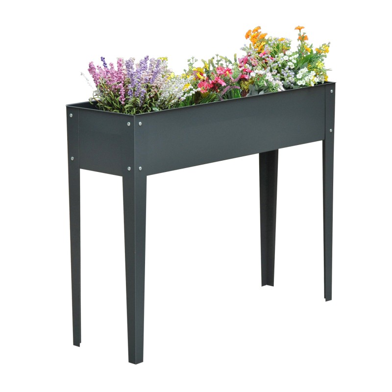Metallist kõrgpeenar jalgadel, 3 äravooluavaga, 100 × 30 × 80 cm