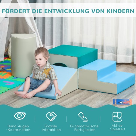 Pehmete vahtplastist ehitusklotside komplekt lastele, 4 tk, EPE, 150 × 50 × 39 cm