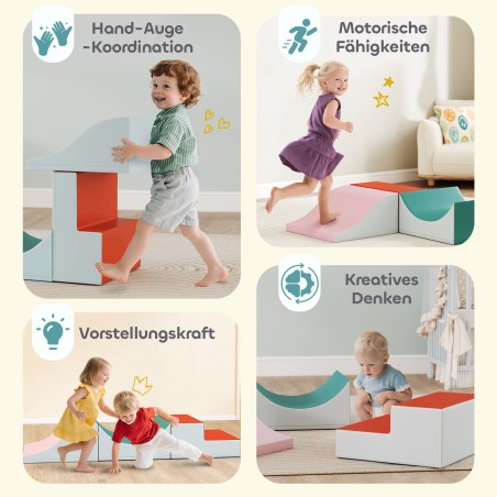 3-osaline väikelaste ronimis- ja roomamiskomplekt, helehall