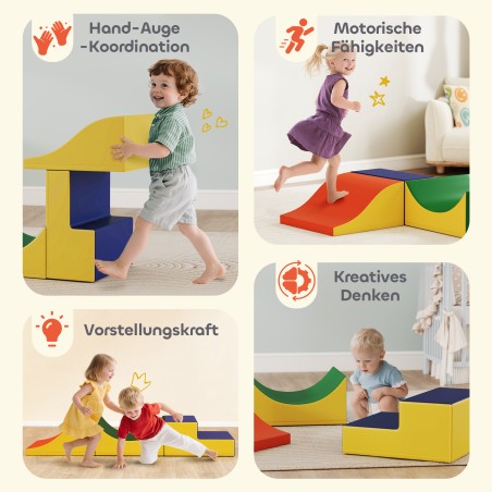 3-osaline väikelaste ronimis- ja roomamiskomplekt, kollane