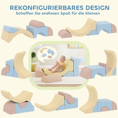5-osaline vahtplokkide ronimiskomplekt, velvetkattega, värviline