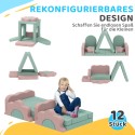 12-osaline vahtplokkide komplekt ronimiseks ja ehitamiseks, roheline-roosa