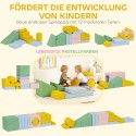 Laste pehmete ehitusklotside komplekt, 12-osaline, pestav, pastelltoonides