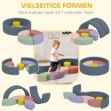 7-osaline pehmete ehitusklotside komplekt väikelastele, värviline