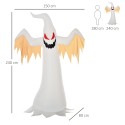 Halloweeni isetäispuhutav LED-valgustusega kummitus, 240 cm, IP44