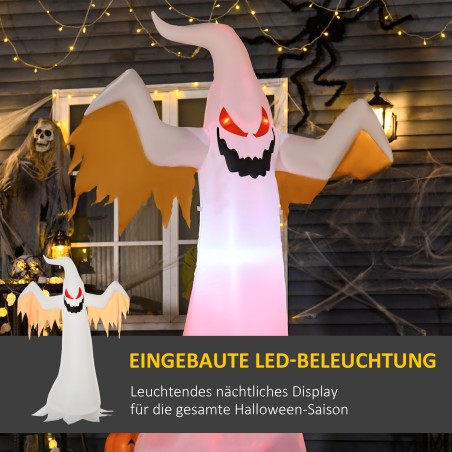 Halloweeni isetäispuhutav LED-valgustusega kummitus, 240 cm, IP44