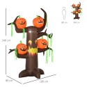 Täispuhutav Halloweeni kummituspuu kõrvits LED-valgustusega, 180 × 80 × 240 cm