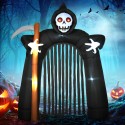 Täispuhutav Halloweeni aiakaunistus vikatiisanda kaarena LED-valgustusega, 2,85 m