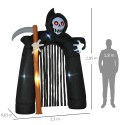 Täispuhutav Halloweeni aiakaunistus vikatiisanda kaarena LED-valgustusega, 2,85 m
