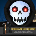 Täispuhutav Halloweeni aiakaunistus vikatiisanda kaarena LED-valgustusega, 2,85 m