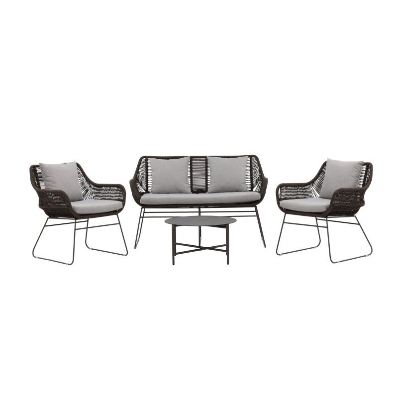 Davao Loungeset Steel – tumehall / pruun