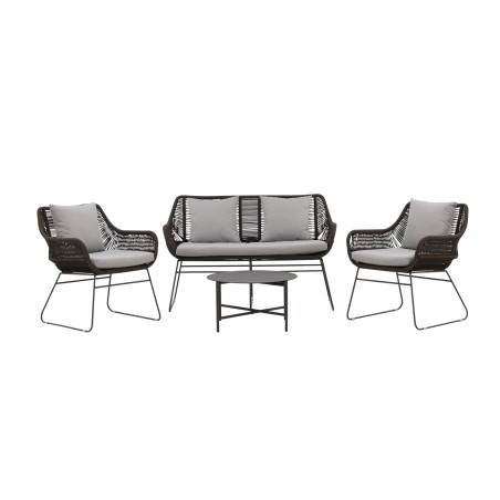 Davao Loungeset Steel – tumehall / pruun