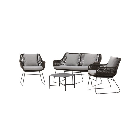 Davao Loungeset Steel – tumehall / pruun