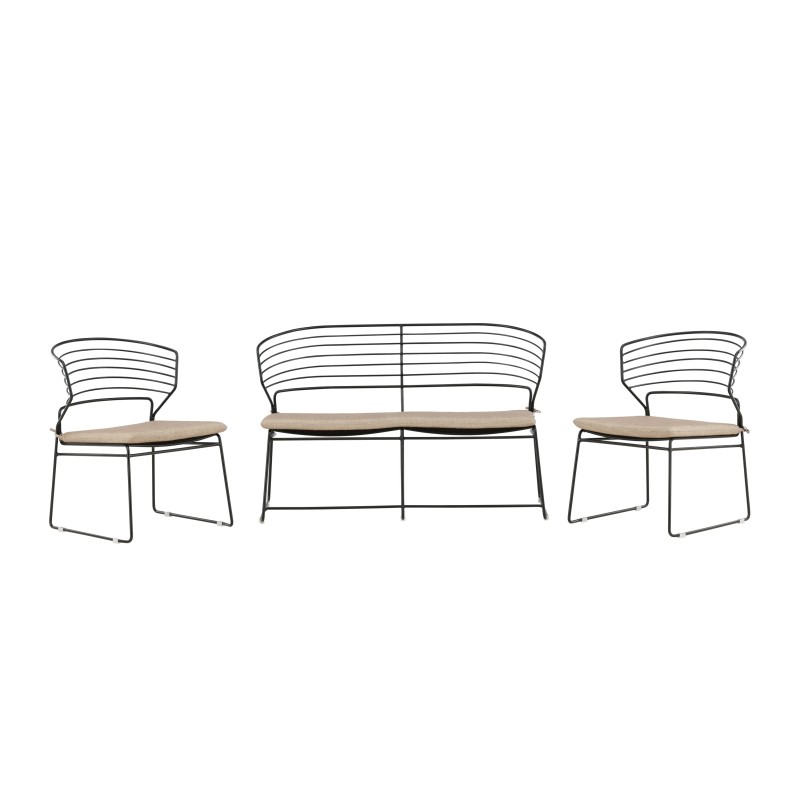 Milano Loungeset Alumiinium – must/liiv