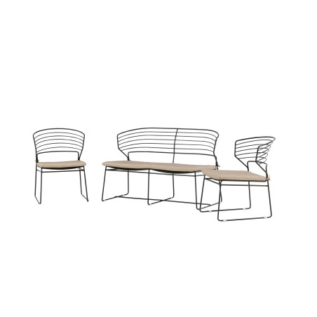 Milano Loungeset Alumiinium – must/liiv
