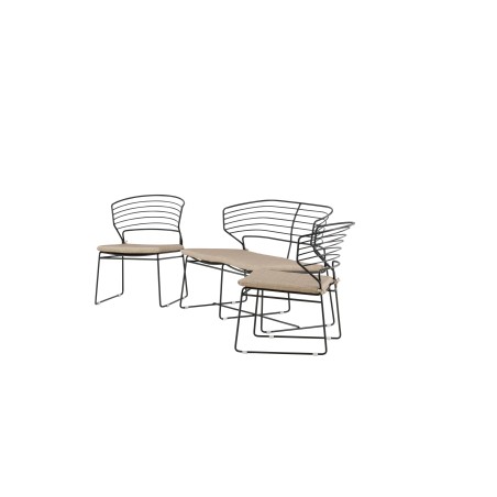 Milano Loungeset Alumiinium – must/liiv