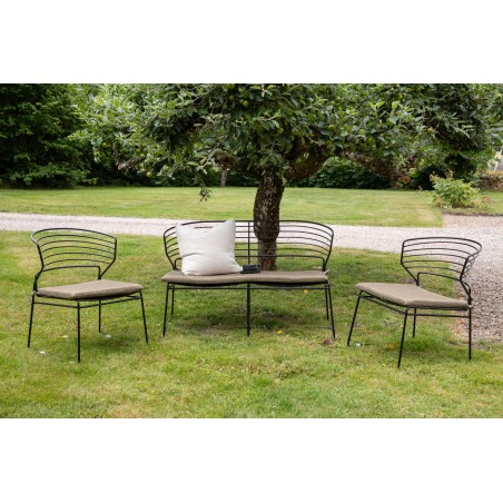 Milano Loungeset Alumiinium – must/liiv